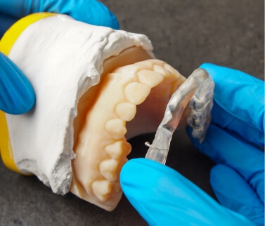 Model of the teeth in an adjustment machine